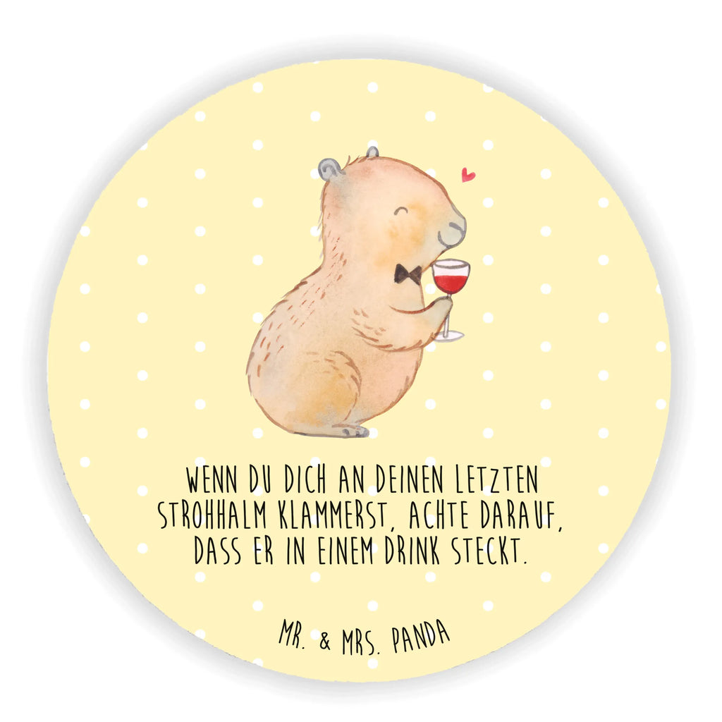 Okrągły magnes kapibara wino Motywy zwierzęce, dobra energia, zabawne powiedzonka, zwierzęta