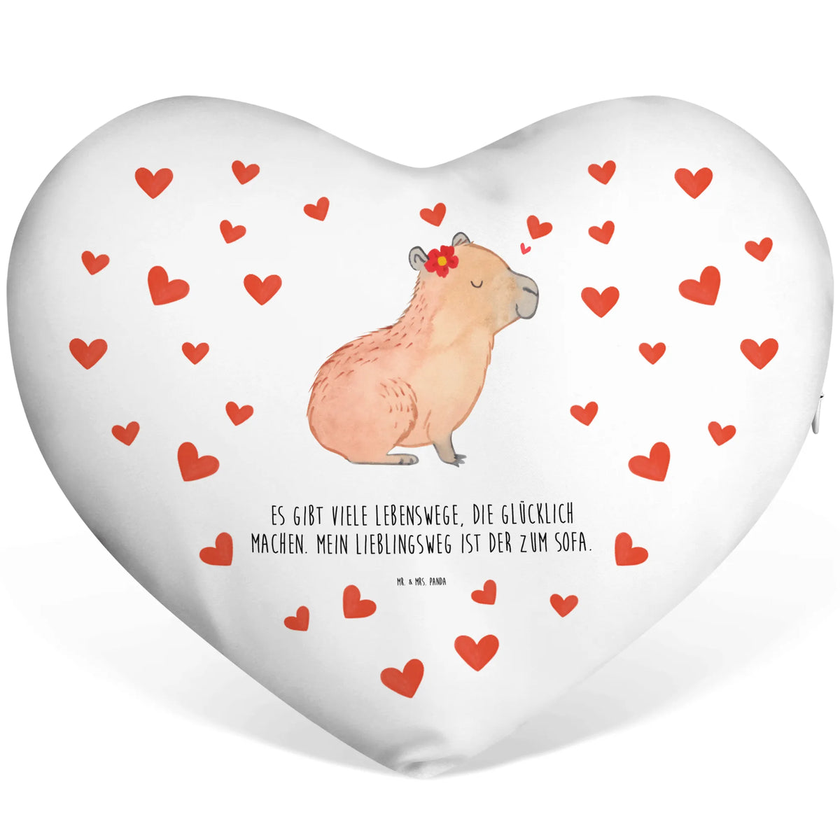 Heart cushion Capybara flower small animals, cute, funny, cute animal motives, hand drawn, small world, funny sayings, good mood, happy, gifts, gift ideas, special gifts, animal lover, card