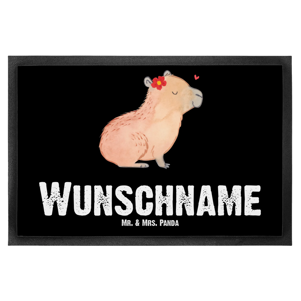 Personalisierte Fußmatte Capybara Blume Fußmatte bedrucken, Personalisiert, Personalisierte Fußmatte, Wunschnamen, Bedrucken, Türvorleger mit Namen, Haustürmatte personalisiert, Personalisieruung, Türvorleger personalisiert, Fußmatte mit Namen, Namensfussmatte, Tiermotive, Gute Laune, lustige Sprüche, Tiere, Capybara