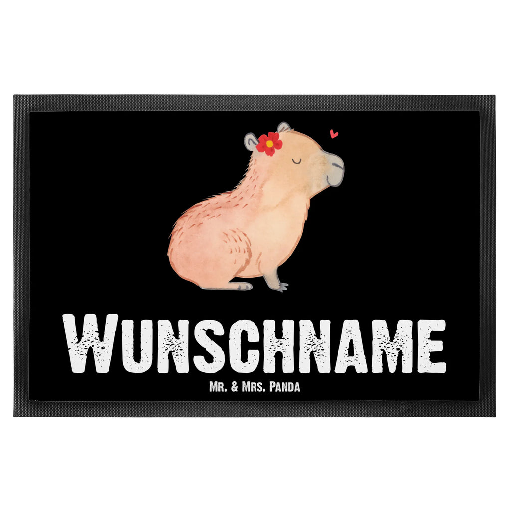 Personalisierte Fußmatte Capybara Blume Fußmatte bedrucken, Personalisiert, Personalisierte Fußmatte, Wunschnamen, Bedrucken, Türvorleger mit Namen, Haustürmatte personalisiert, Personalisieruung, Türvorleger personalisiert, Fußmatte mit Namen, Namensfussmatte, Tiermotive, Gute Laune, lustige Sprüche, Tiere, Capybara