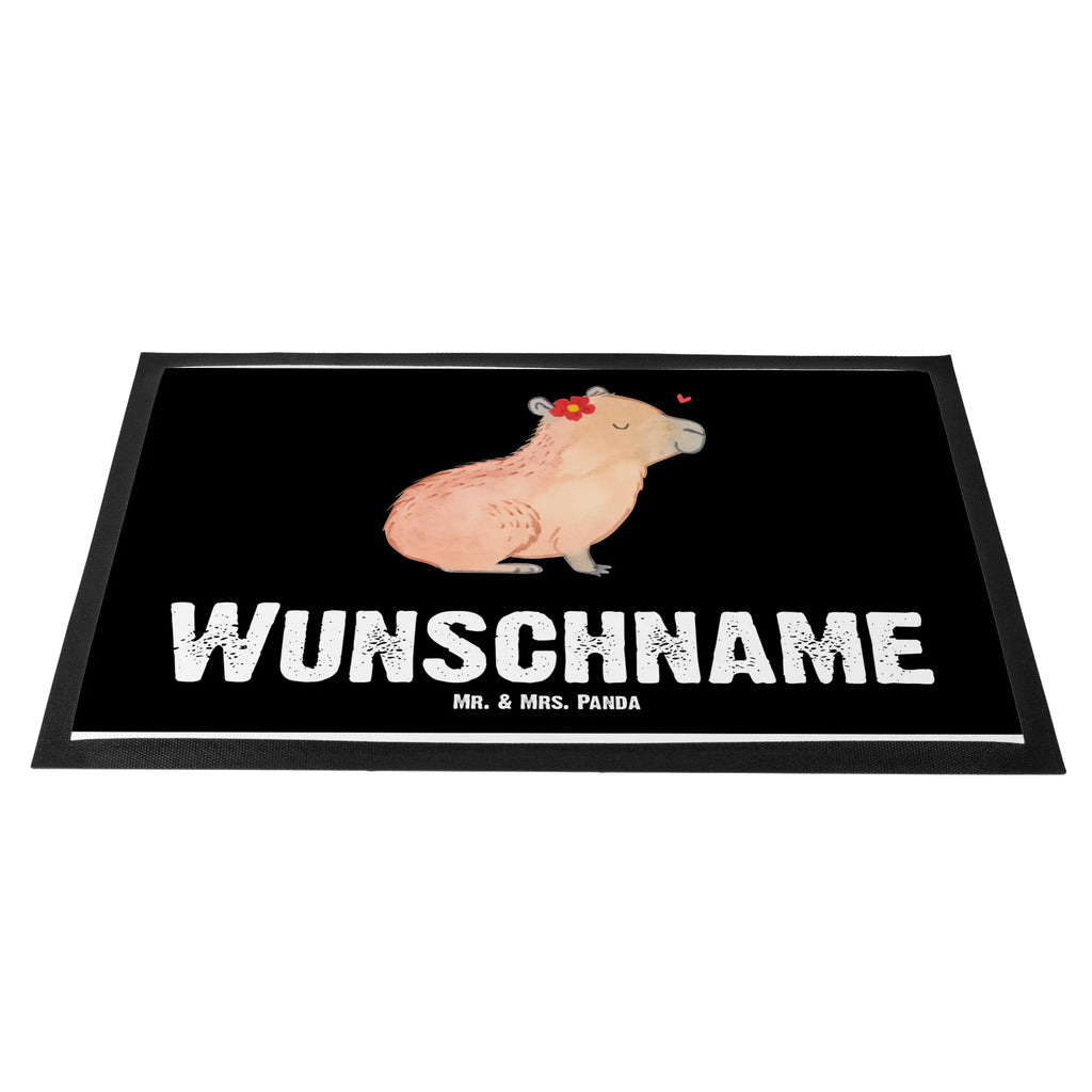 Personalisierte Fußmatte Capybara Blume Fußmatte bedrucken, Personalisiert, Personalisierte Fußmatte, Wunschnamen, Bedrucken, Türvorleger mit Namen, Haustürmatte personalisiert, Personalisieruung, Türvorleger personalisiert, Fußmatte mit Namen, Namensfussmatte, Tiermotive, Gute Laune, lustige Sprüche, Tiere, Capybara