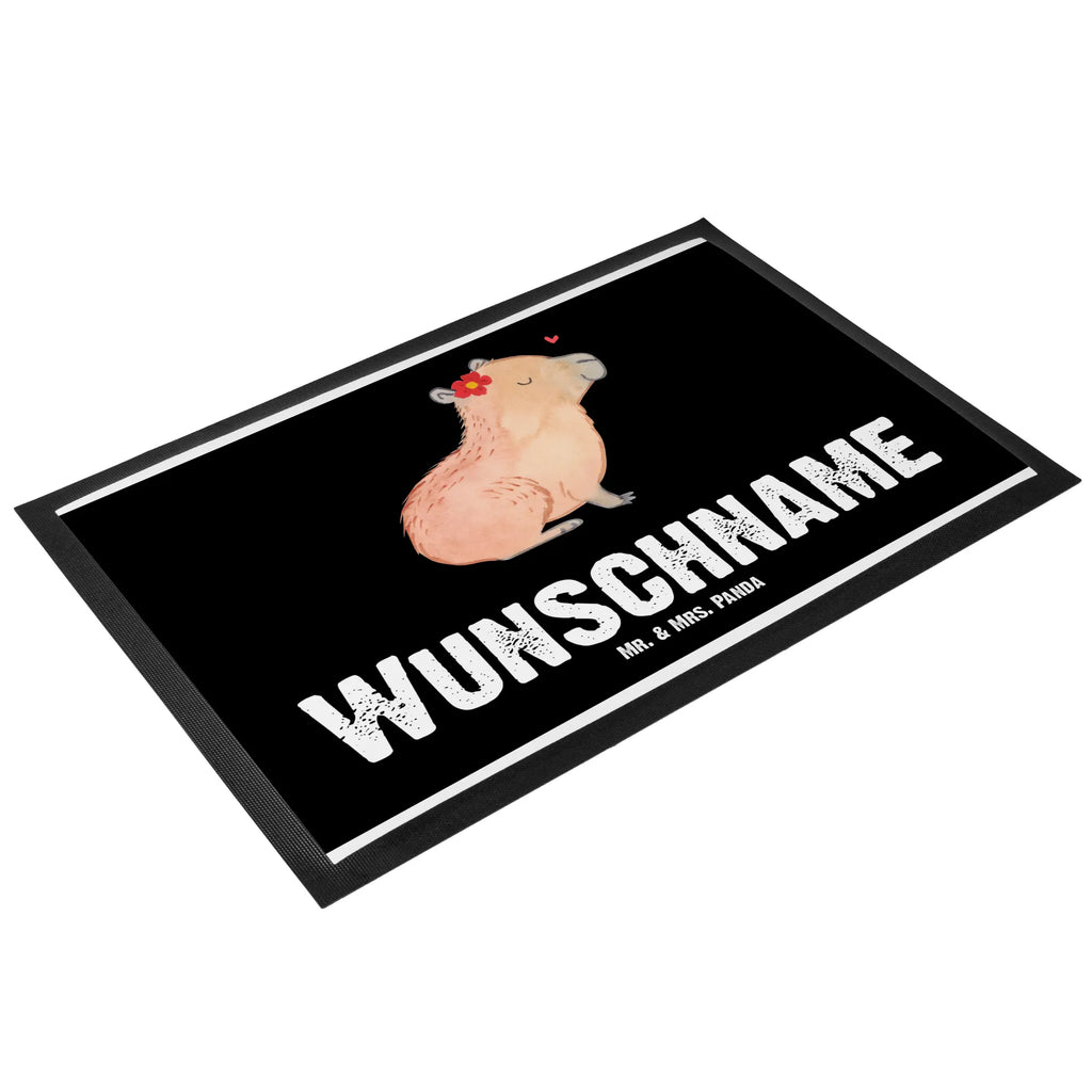 Personalisierte Fußmatte Capybara Blume Fußmatte bedrucken, Personalisiert, Personalisierte Fußmatte, Wunschnamen, Bedrucken, Türvorleger mit Namen, Haustürmatte personalisiert, Personalisieruung, Türvorleger personalisiert, Fußmatte mit Namen, Namensfussmatte, Tiermotive, Gute Laune, lustige Sprüche, Tiere, Capybara