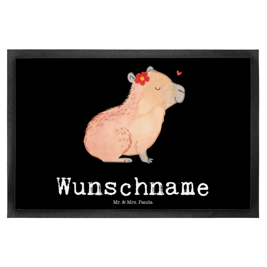 Personalisierte Fußmatte Capybara Blume Fußmatte bedrucken, Personalisiert, Personalisierte Fußmatte, Wunschnamen, Bedrucken, Türvorleger mit Namen, Haustürmatte personalisiert, Personalisieruung, Türvorleger personalisiert, Fußmatte mit Namen, Namensfussmatte, Tiermotive, Gute Laune, lustige Sprüche, Tiere, Capybara