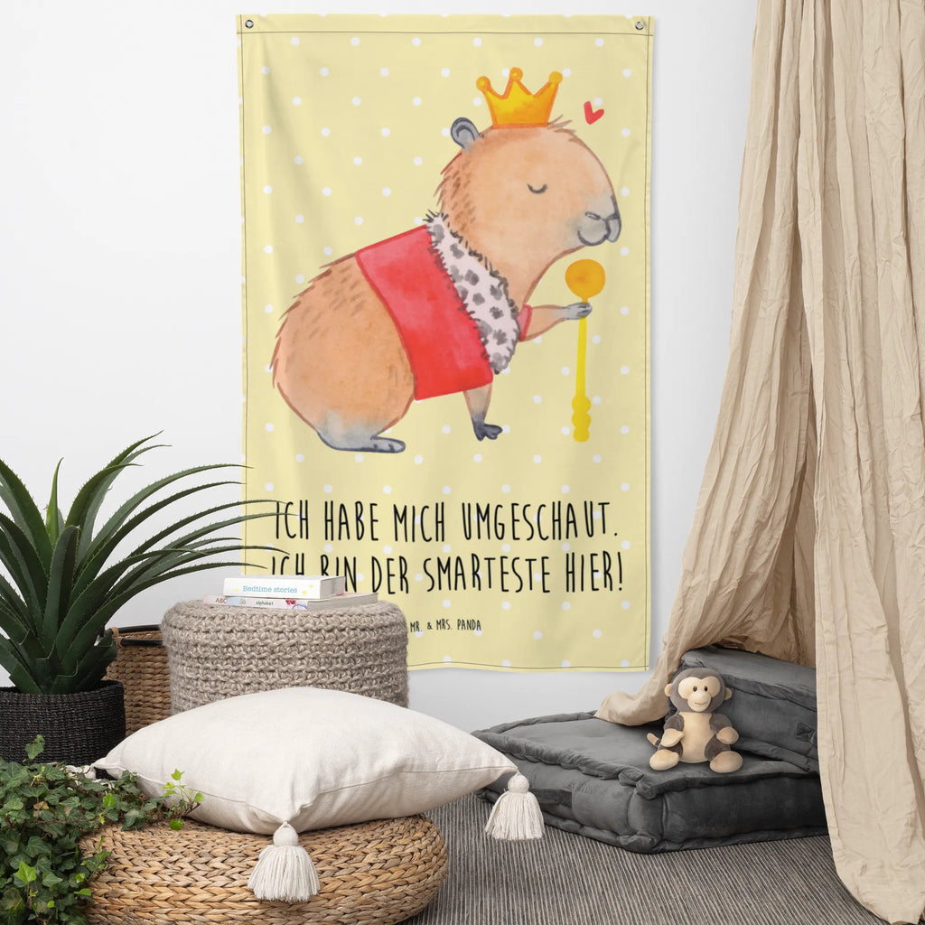 Tapestry Capybara King Tapestry, Decoration, Boho, Wall hanging, small animals, cute, funny, cute animal motives, hand drawn, small world, funny sayings, good mood, happy, gifts, gift ideas, special gifts, animal lover, card