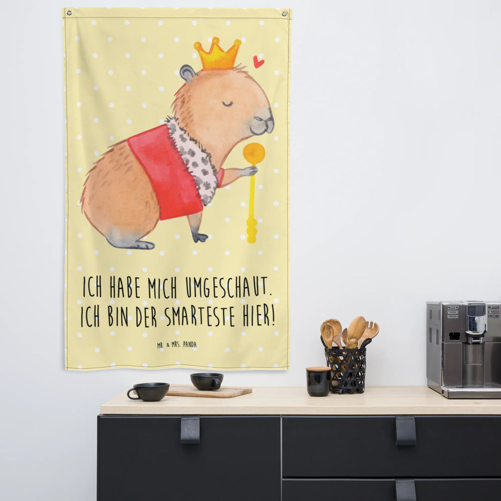 Tapestry Capybara King Tapestry, Decoration, Boho, Wall hanging, small animals, cute, funny, cute animal motives, hand drawn, small world, funny sayings, good mood, happy, gifts, gift ideas, special gifts, animal lover, card