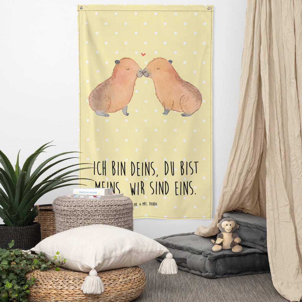 Tapestry Capybara love Decoration, Wall hanging, Tapestry, Boho, small animals, cute, funny, cute animal motives, hand drawn, small world, funny sayings, good mood, happy, gifts, gift ideas, special gifts, animal lover, card