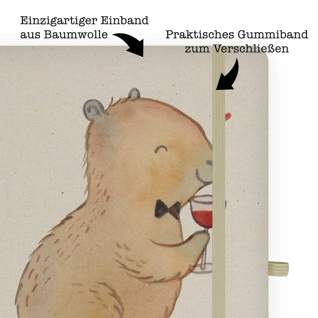 Personalised notebook Capybara wine small animals, cute, funny, cute animal motives, hand drawn, small world, funny sayings, good mood, happy, gifts, gift ideas, special gifts, animal lover, card