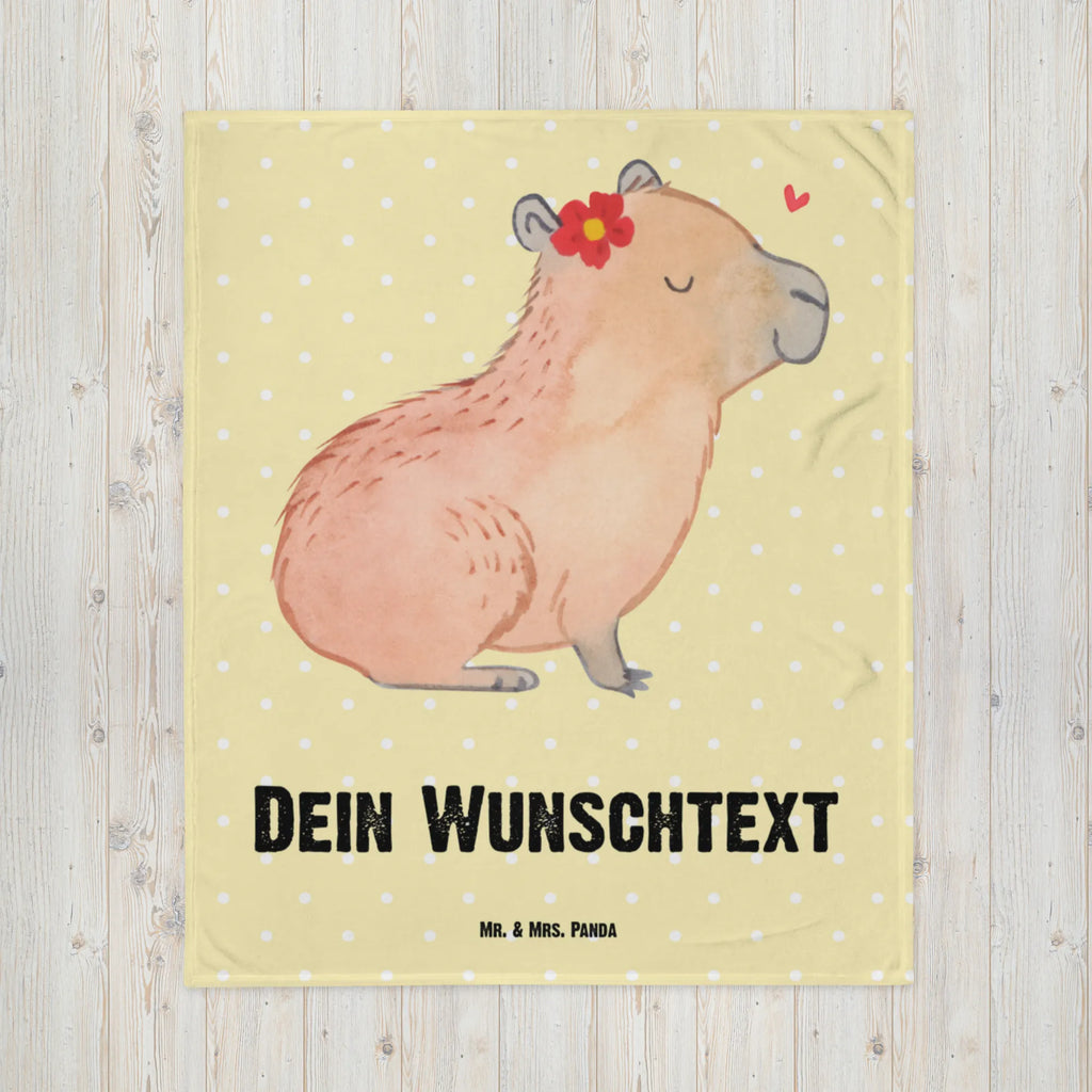 Baby blanket with name Capybara flower small animals, cute, funny, cute animal motives, hand drawn, small world, funny sayings, good mood, happy, gifts, gift ideas, special gifts, animal lover, card