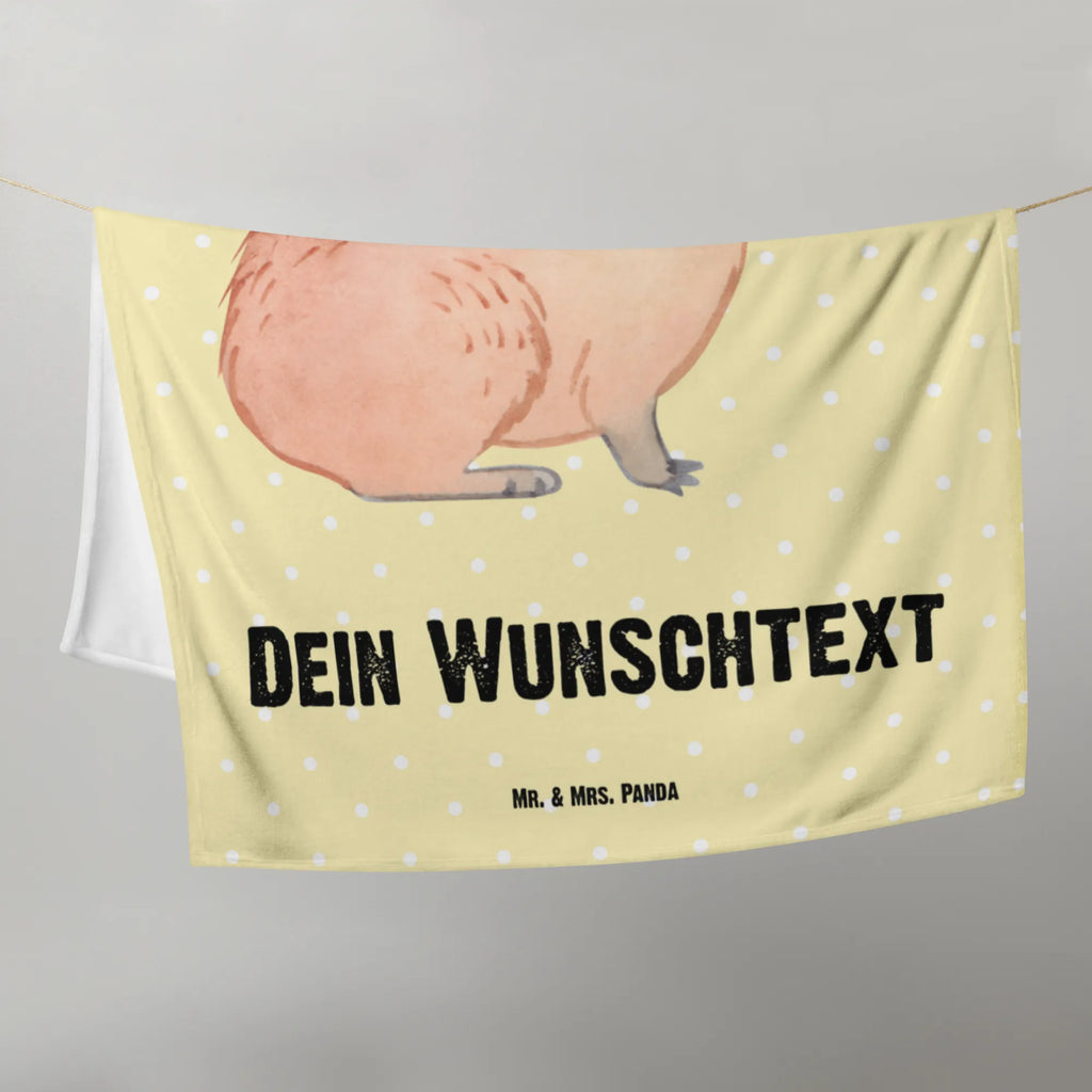 Baby blanket with name Capybara flower small animals, cute, funny, cute animal motives, hand drawn, small world, funny sayings, good mood, happy, gifts, gift ideas, special gifts, animal lover, card