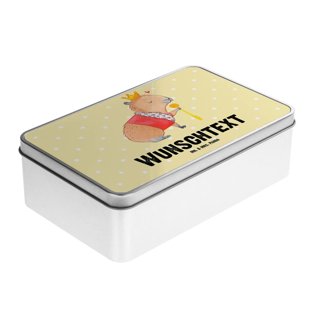 Personalised metal tin Capybara King small animals, cute, funny, cute animal motives, hand drawn, small world, funny sayings, good mood, happy, gifts, gift ideas, special gifts, animal lover, card