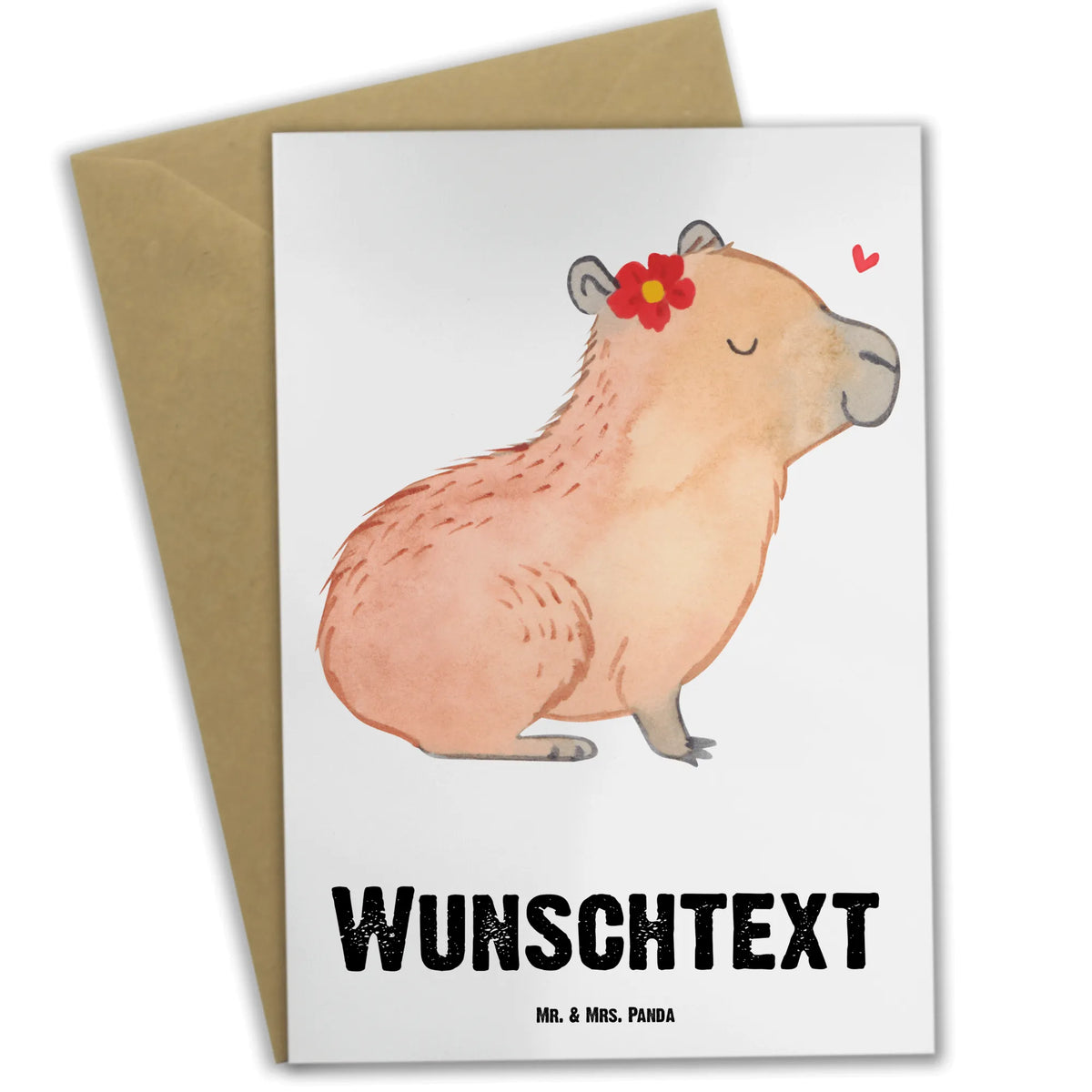 Personalised greetings card Capybara flower small animals, cute, funny, cute animal motives, hand drawn, small world, funny sayings, good mood, happy, gifts, gift ideas, special gifts, animal lover, card