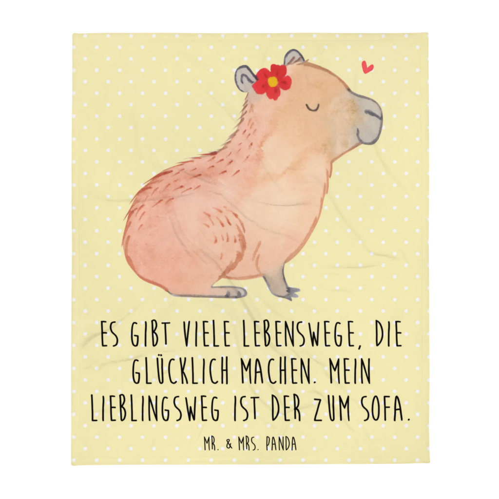 Kuscheldecke Capybara Blume Tagesdecke, Wohndecke, Wolldecke, Decke, Sofadecke, Tiermotive, Gute Laune, lustige Sprüche, Tiere, Capybara