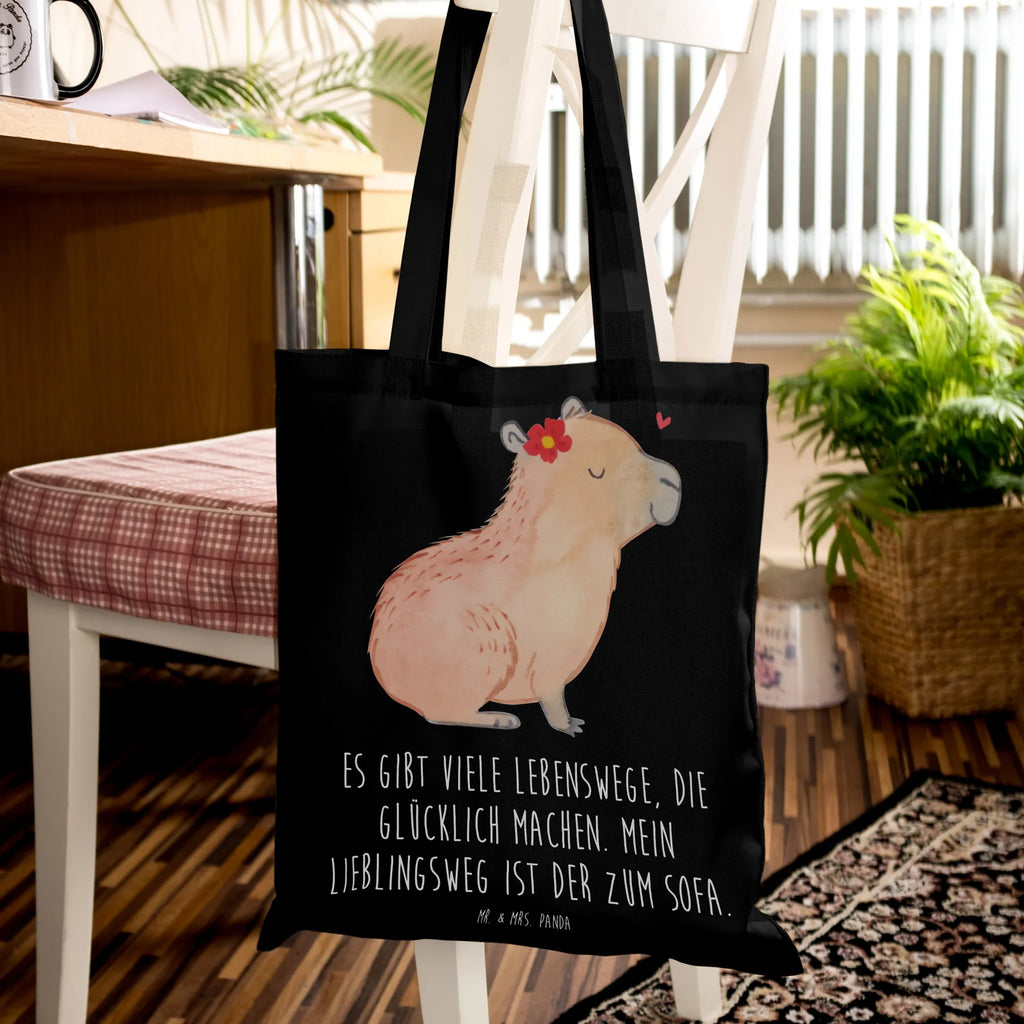 Tote bag Capybara flower shopper, shoulder bag, cotton bag, shopping bag, jute bag, pouch, cloth bag, Carrier bag, bag, small animals, cute, funny, cute animal motives, hand drawn, small world, funny sayings, good mood, happy, gifts, gift ideas, special gifts, animal lover, card