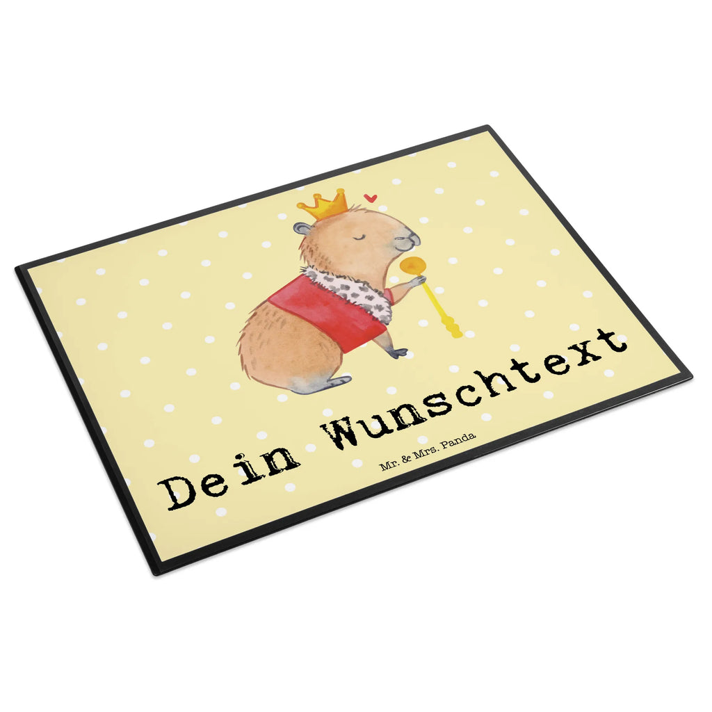 Personalised desk pad Capybara King small animals, cute, funny, cute animal motives, hand drawn, small world, funny sayings, good mood, happy, gifts, gift ideas, special gifts, animal lover, card