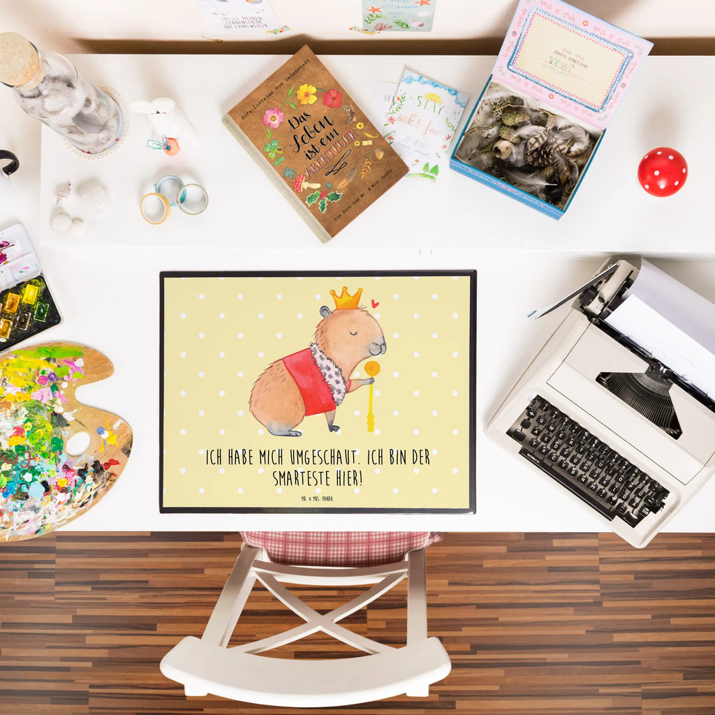 Schreibtischunterlage Capybara König Schreibunterlage, Schreibtischauflage, Schreibtisch Unterlagen, Bürobedarf, Schreibwaren, Schreibtischunterlage Groß, Büroartikel, Tiermotive, Gute Laune, lustige Sprüche, Tiere, Capybara, König