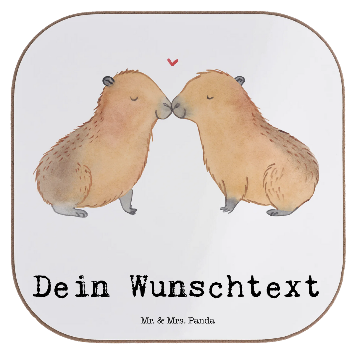 Personalised coaster Capybara love small animals, cute, funny, cute animal motives, hand drawn, small world, funny sayings, good mood, happy, gifts, gift ideas, special gifts, animal lover, card