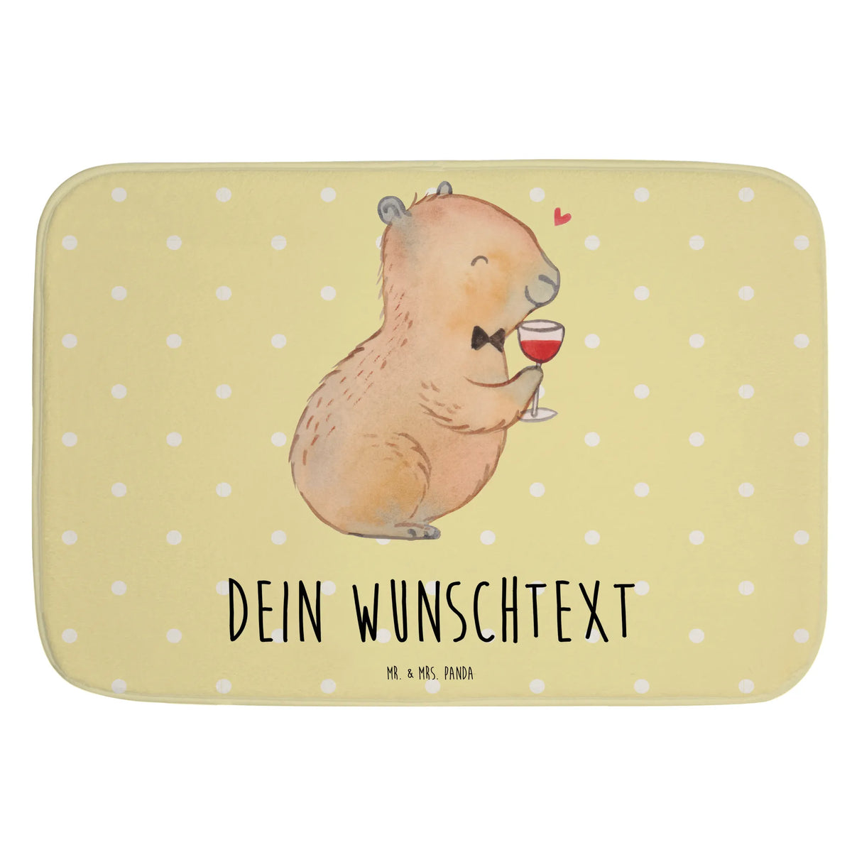 Personalised bath mat Capybara wine small animals, cute, funny, cute animal motives, hand drawn, small world, funny sayings, good mood, happy, gifts, gift ideas, special gifts, animal lover, card