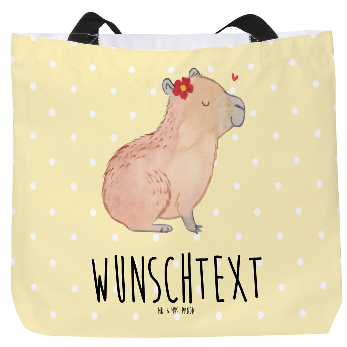 Personalised shopper Capybara flower small animals, cute, funny, cute animal motives, hand drawn, small world, funny sayings, good mood, happy, gifts, gift ideas, special gifts, animal lover, card