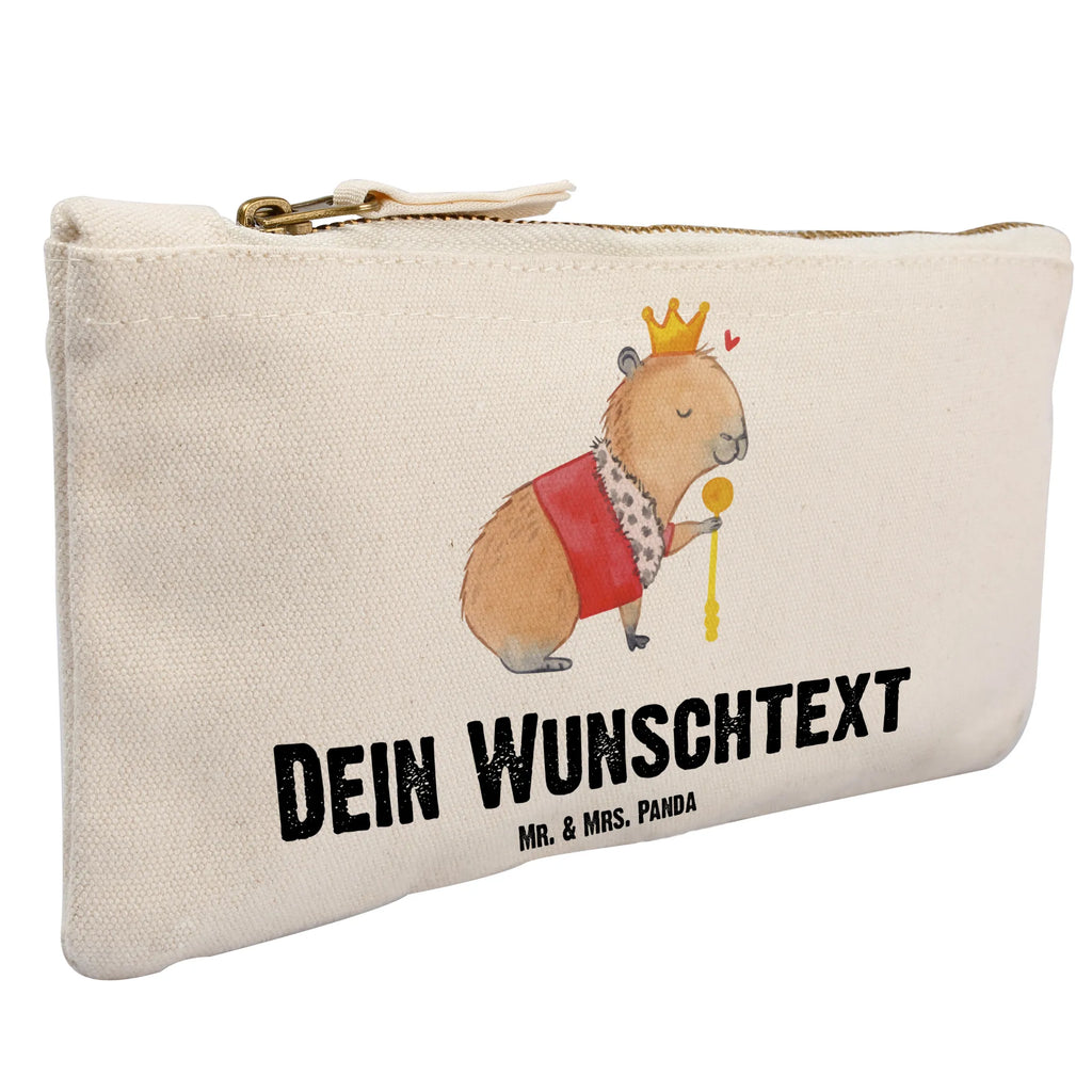 Personalised make-up bag Capybara King small animals, cute, funny, cute animal motives, hand drawn, small world, funny sayings, good mood, happy, gifts, gift ideas, special gifts, animal lover, card