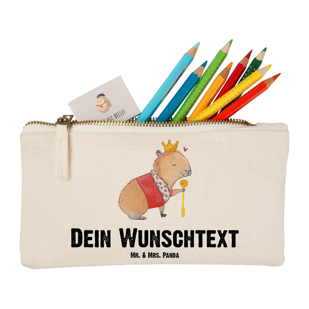 Personalised make-up bag Capybara King small animals, cute, funny, cute animal motives, hand drawn, small world, funny sayings, good mood, happy, gifts, gift ideas, special gifts, animal lover, card