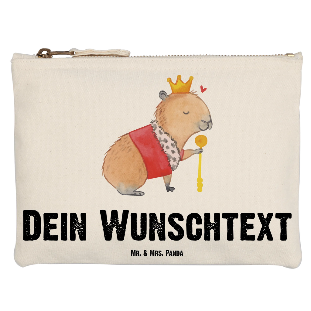Personalised make-up bag Capybara King small animals, cute, funny, cute animal motives, hand drawn, small world, funny sayings, good mood, happy, gifts, gift ideas, special gifts, animal lover, card