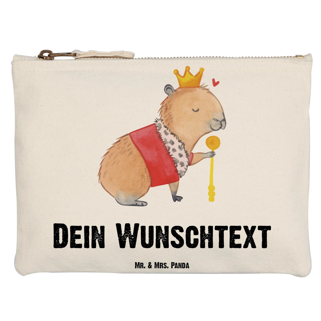 Personalised make-up bag Capybara King small animals, cute, funny, cute animal motives, hand drawn, small world, funny sayings, good mood, happy, gifts, gift ideas, special gifts, animal lover, card