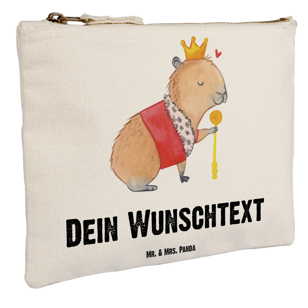 Personalised make-up bag Capybara King small animals, cute, funny, cute animal motives, hand drawn, small world, funny sayings, good mood, happy, gifts, gift ideas, special gifts, animal lover, card