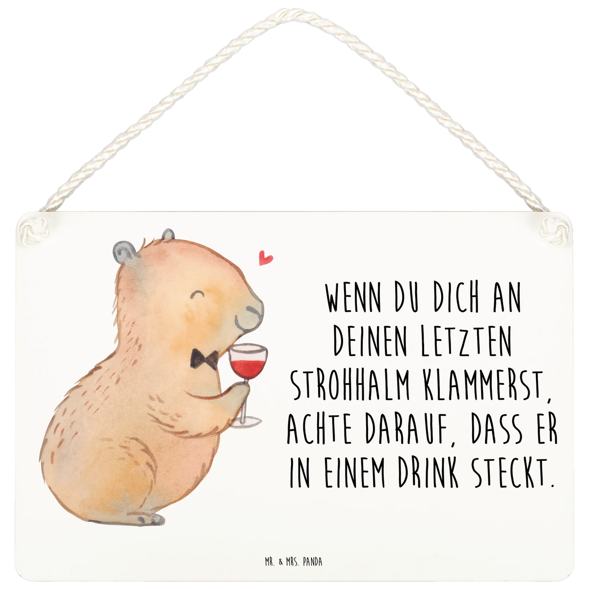 Decorative sign Capybara wine small animals, cute, cute animal motives, hand drawn, card, funny sayings, good mood, special gifts, animal lover, gifts, gift ideas