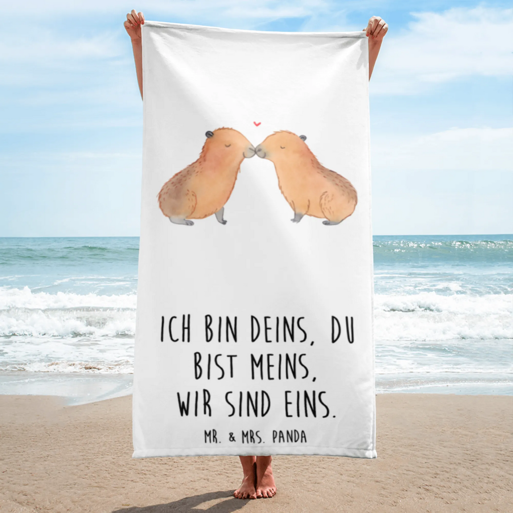 XL ręcznik kąpielowy kapibara miłość Motywy zwierzęce, dobra energia, zabawne powiedzonka, zwierzęta