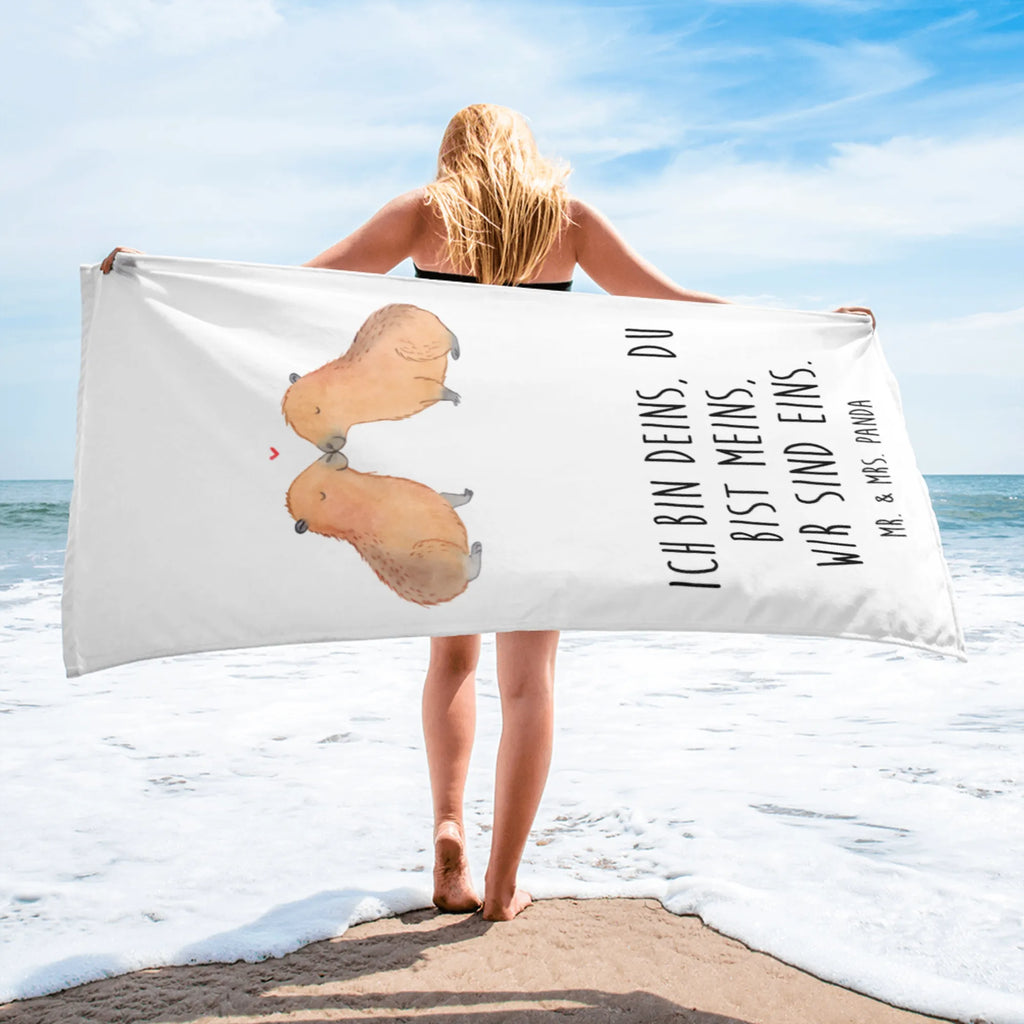 XL ręcznik kąpielowy kapibara miłość Motywy zwierzęce, dobra energia, zabawne powiedzonka, zwierzęta