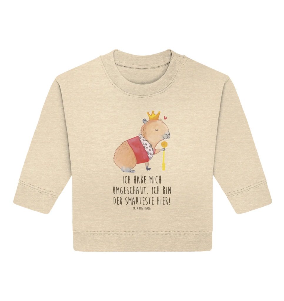 Organic Baby Pullover Capybara König Baby Sweatshirt, Baby Bullover, Tiermotive, Gute Laune, lustige Sprüche, Tiere, König, Capybara
