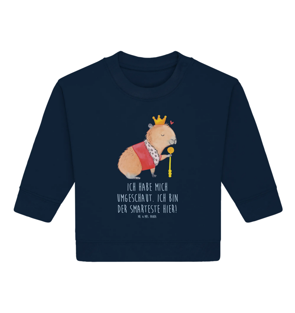 Organic Baby Pullover Capybara König Baby Sweatshirt, Baby Bullover, Tiermotive, Gute Laune, lustige Sprüche, Tiere, König, Capybara
