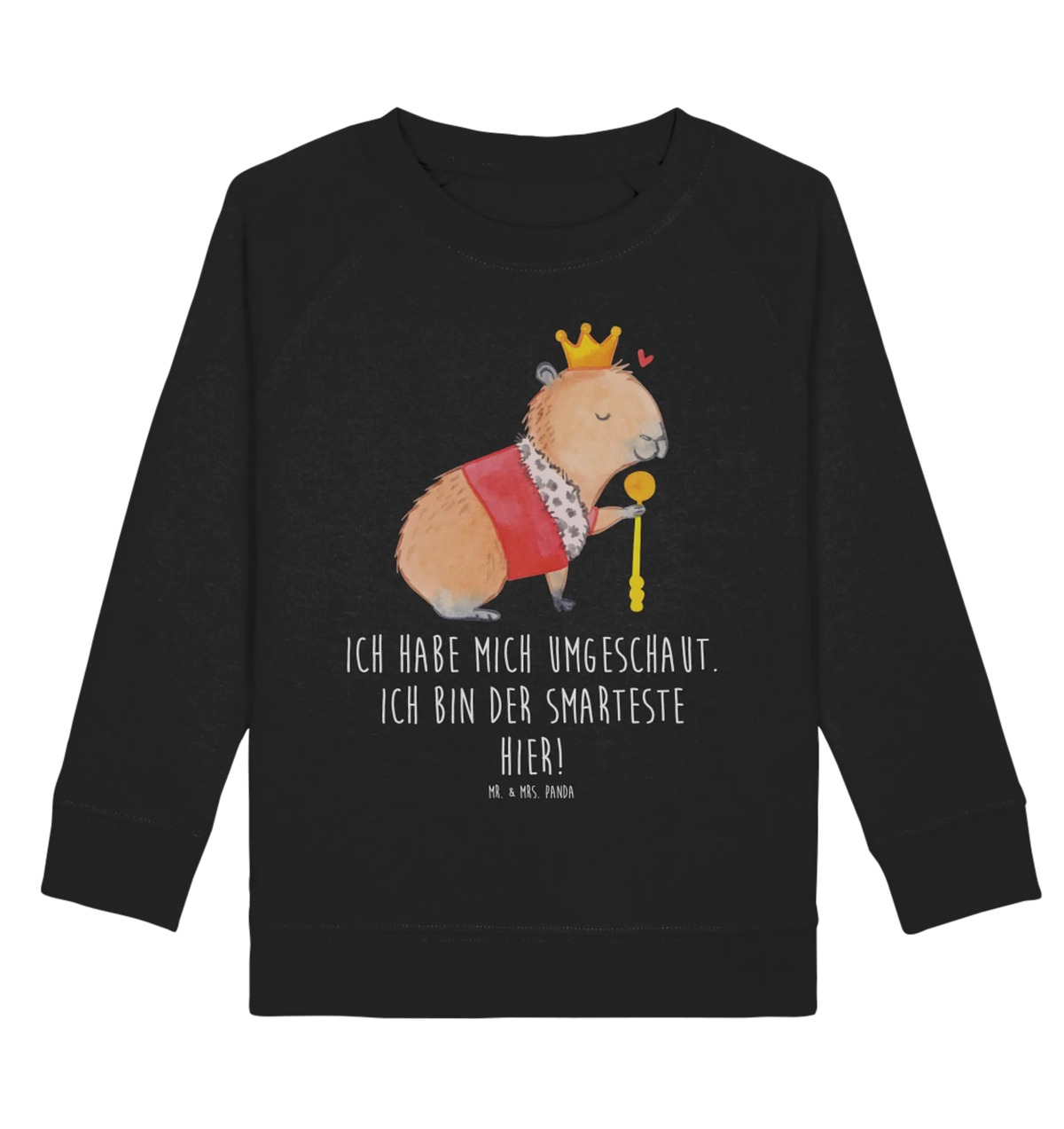 Organic Kinder Pullover Capybara König Kinder Pullover, Kinder Sweatshirt, Tiere, Gute Laune, Lustige Sprüche, Tiermotive, Capybara, König