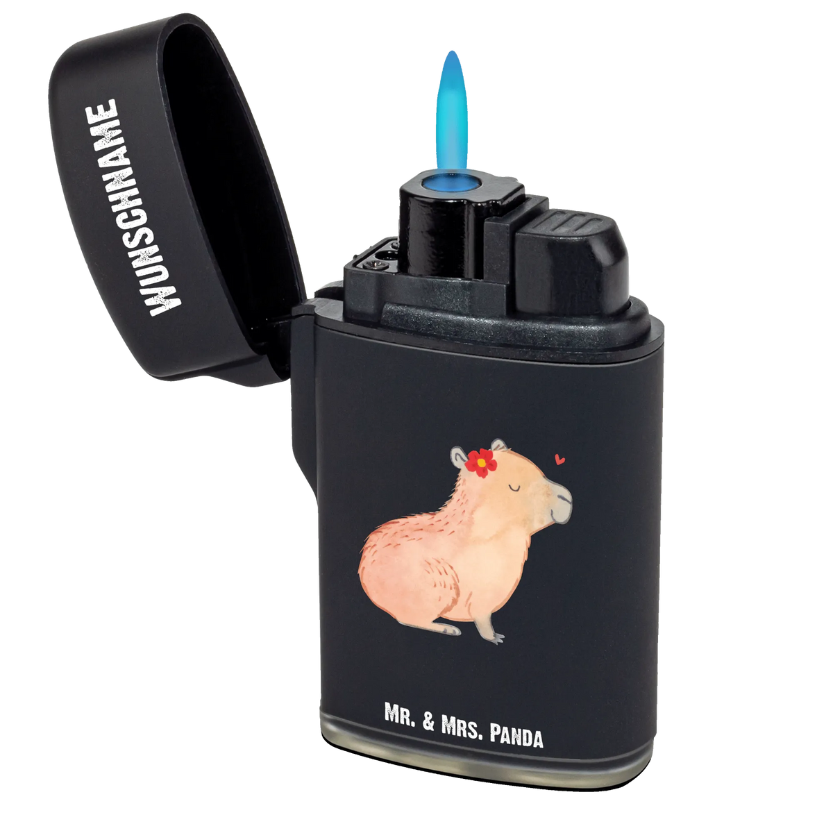 Personalisiertes Feuerzeug Capybara Blume Personalisiertes Feuerzeug, Feuerzeug Personalisiert, Personalisierbares Feuerzeug, Individuelles Feuerzeug, Feuerzeug mit Name, Gasfeuerzeug personalisiert, Lustige Sprüche, Tiere, Tiermotive, Gute Laune, Capybara