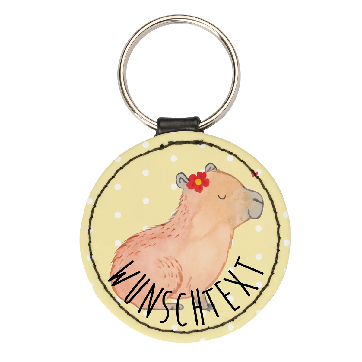 Personalised key ring Capybara flower small animals, cute, funny, cute animal motives, hand drawn, small world, funny sayings, good mood, happy, gifts, gift ideas, special gifts, animal lover, card