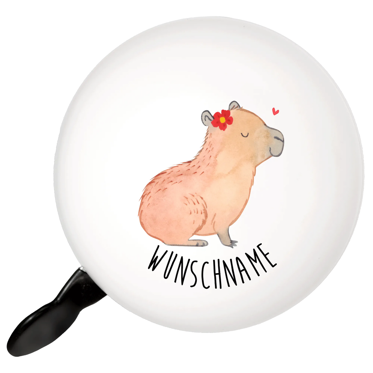 Personalized Bicycle Bell Capybara flower small animals, cute, funny, cute animal motives, hand drawn, small world, funny sayings, good mood, happy, gifts, gift ideas, special gifts, animal lover, card