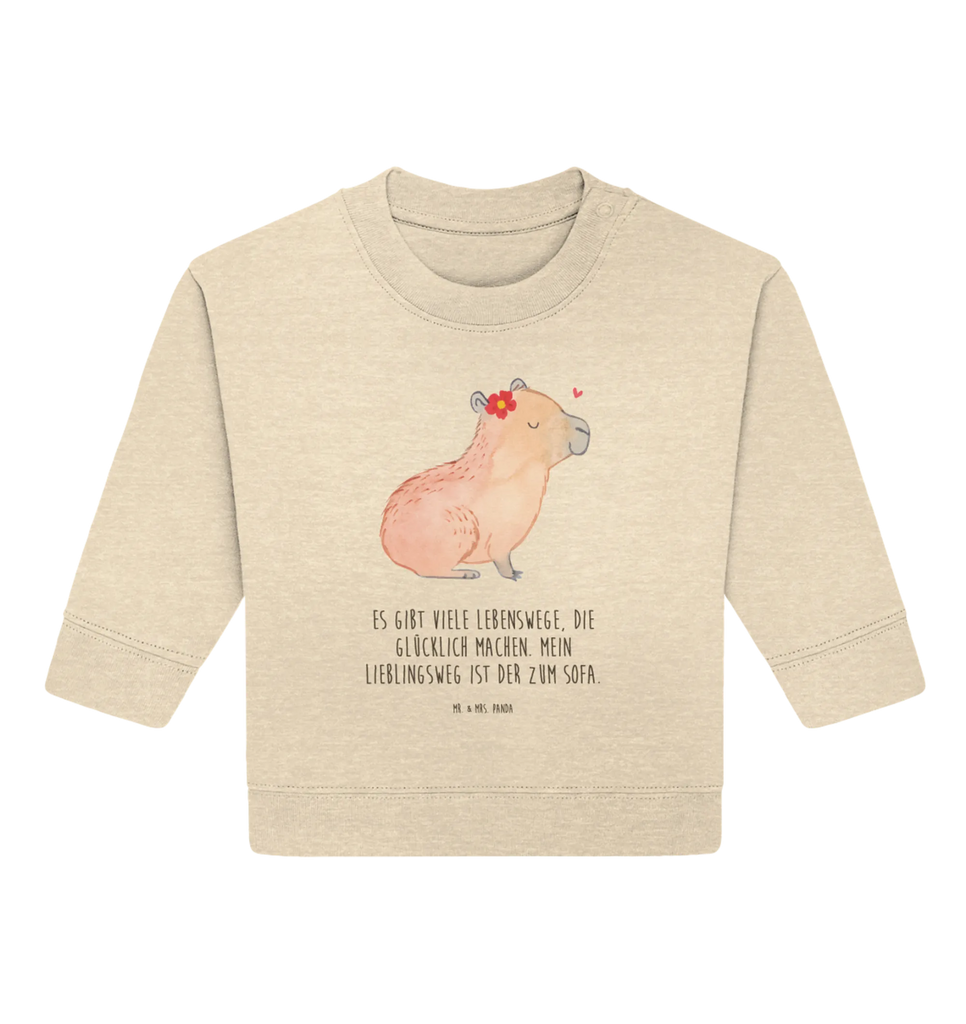 Organiczny sweter dla niemowląt Kapibara kwiat Baby Bullover, Baby Sweatshirt, Tiermotive, Lustige Sprüche, Tiere, Gute Laune, Capybara