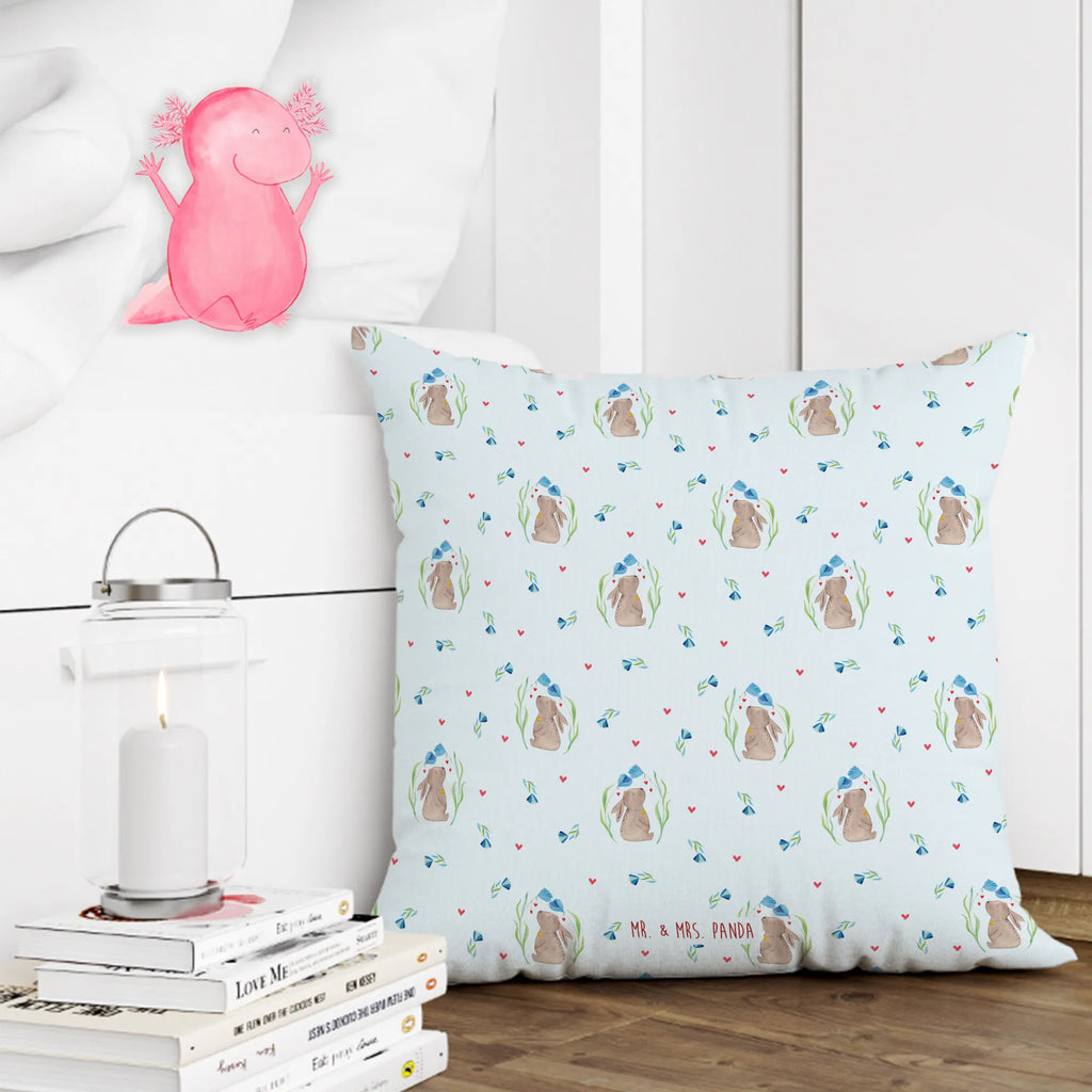 Cushion Hare flower couch, 40 x 40, fluffy, bedroom, bed, pillows, settee, sofa, pad, 40x40, pillow case, cushion, Pillow, soft, Easter, Easter bunny, first child, birth, baptism, child's birthday, dreams, hope, birthday, christening gift, rabbit, pregnancy, Bunny, child