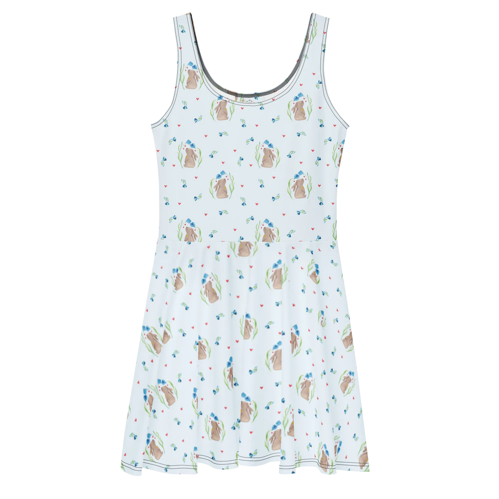 Summer dress Hare flower Skaterkleid, Kleid, Sommerkleid, Ostern, Osterhase, Ostergeschenke, Osternest, Osterdeko, Geschenke zu Ostern, Ostern Geschenk, Ostergeschenke Kinder, Ostern Kinder, erstes Kind, Kaninchen, Hase, Hoffnung, Kind, Geburt, Kindergeburtstag, Träume, Taufgeschenk, Geburtstag, Schwangerschaft, Taufe