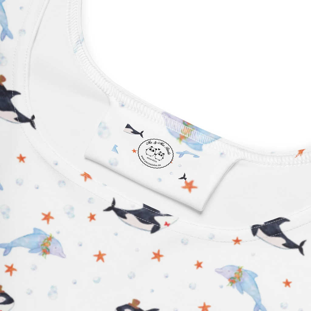 Sommerkleid Orca Zylinder Muster Sommerkleid, Kleid, Skaterkleid, Meerestiere, Urlaub, Meer, Narwal, Geburtstag, Fest, Feier, Glückwunsch, Glitzer, Orca, Glitter, Fete, Konfetti