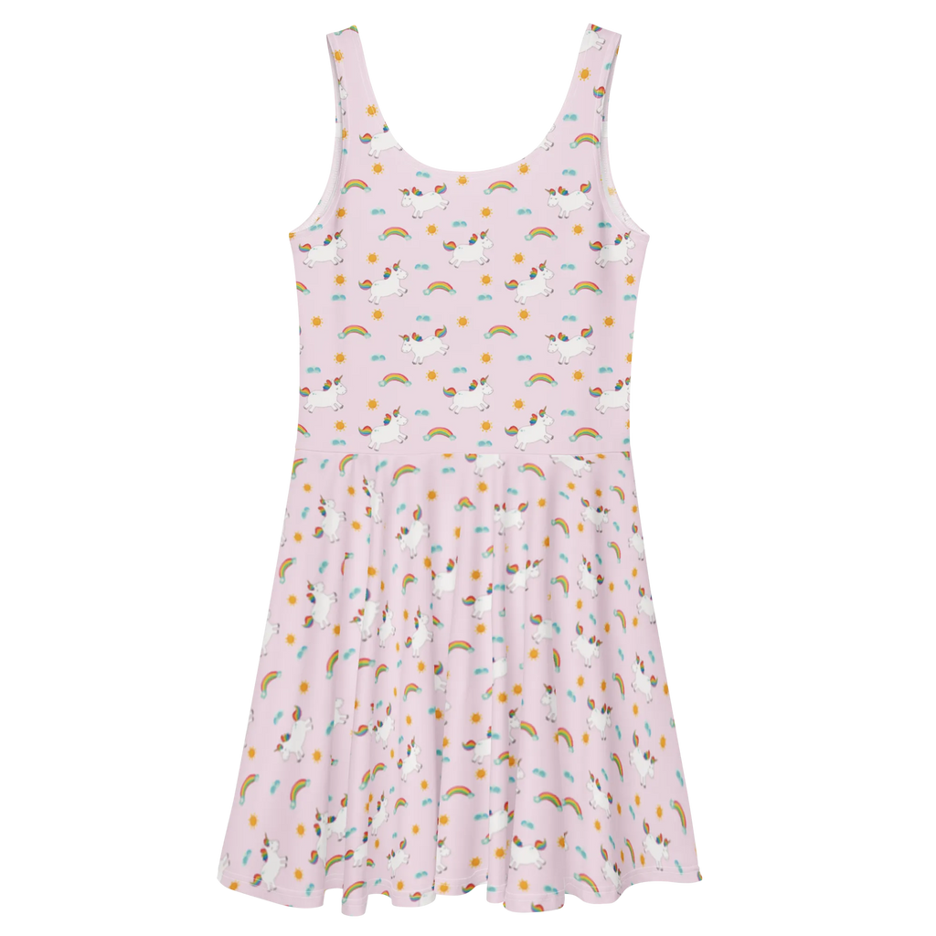 Sukienka letnia Jednorożec Szczęśliwy Skaterkleid, Kleid, Sommerkleid, Einhorn, Einhörner, Einhorn Deko, Unicorn, Freude, Lachen, Lächeln, Lebensfreude, glücklich, Fröhlich, Spaß, Witzig, Spannend