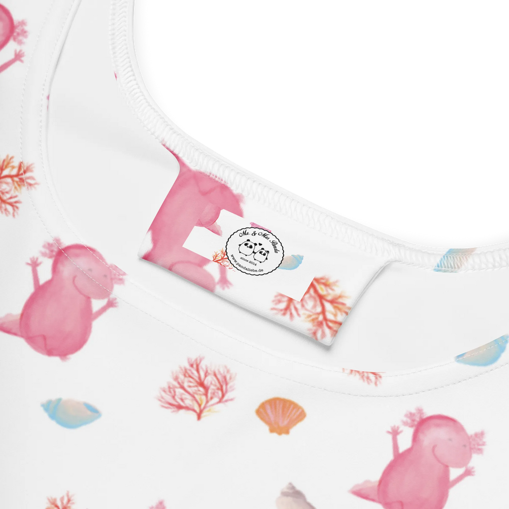 Sommerkleid Axolotl Hurra Muster Sommerkleid, Kleid, Skaterkleid, Axolotl, Molch, Schwanzlurch, Freude, Lurch, Axolot, Zufriedenheit, Spaß, Lurche, fröhlich, Motivation