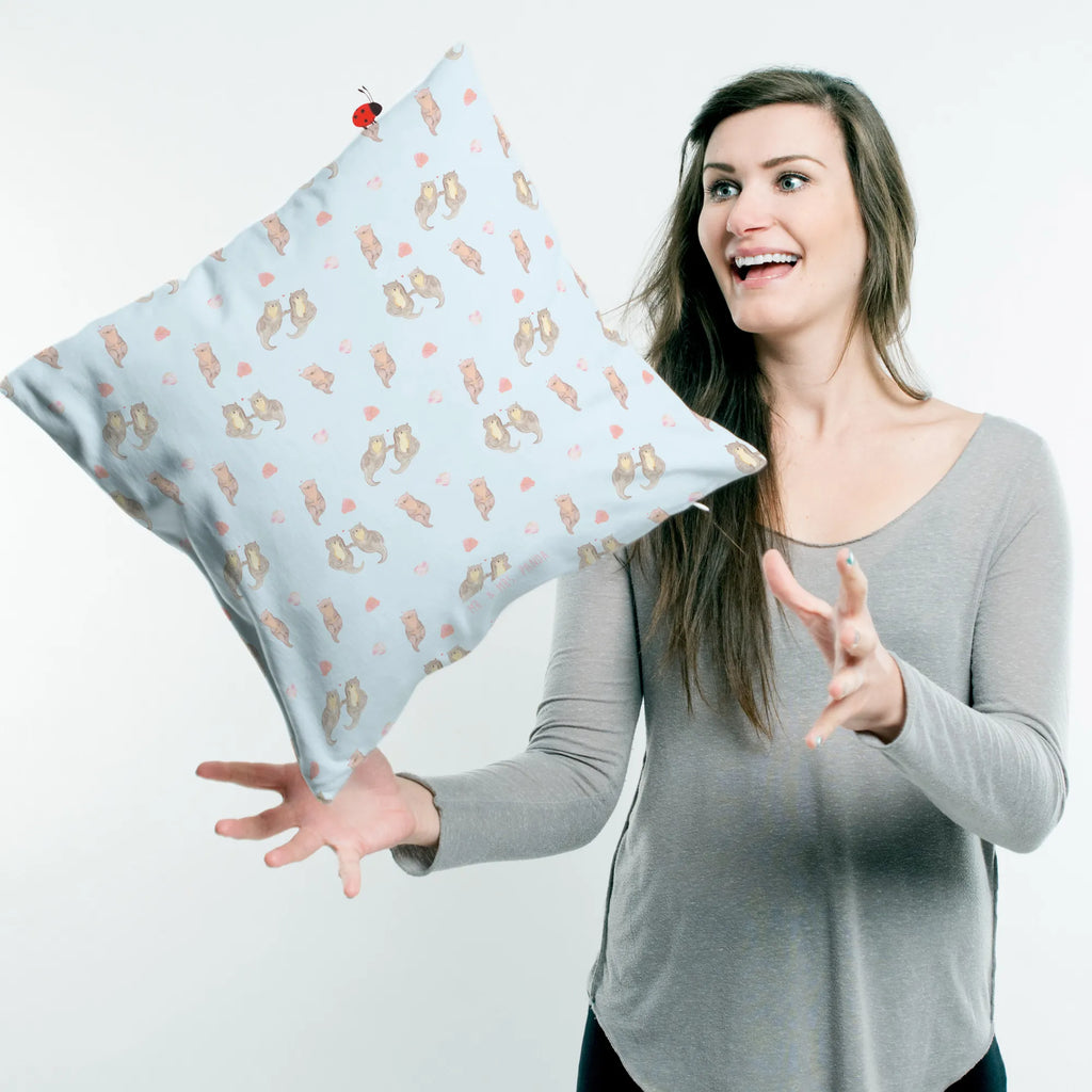 40x40 poduszka wydra trzymać się za ręce Kuna, wydra, morska wydra