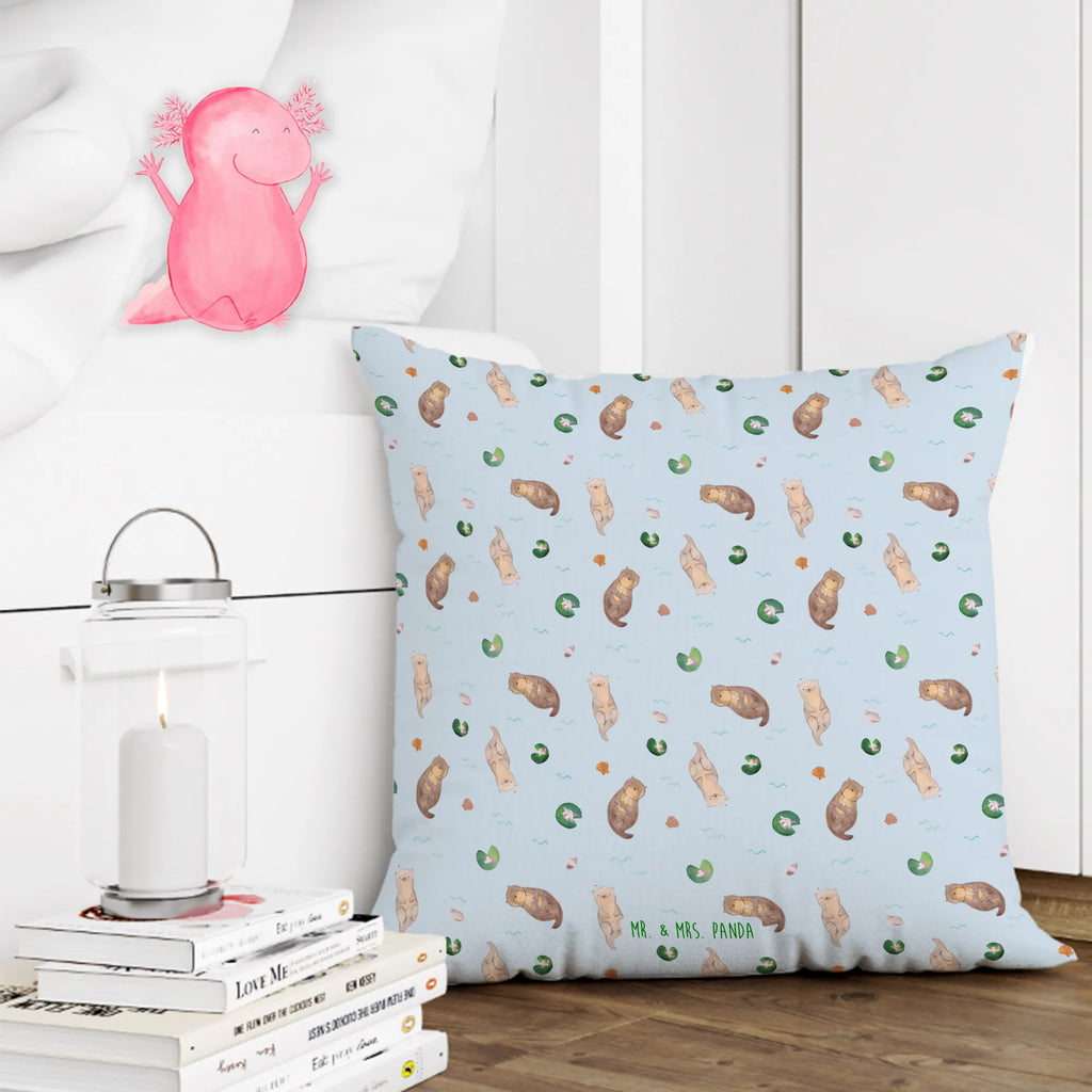 Cushion otter shell 40 x 40, fluffy, Pillow, cushion, 40x40, settee, pillow case, couch, soft, pillows, pad, bed, bedroom, sofa, otter, marten, sea otter, European otter, water mammal, aquatic animal, baby otter, predator, water, otter gifts, animal lover, gift ideas for animal lovers, animal, mammal, water animal, gifts for people in love, office, otter love, brooding, dreaming, motivation, daydreaming