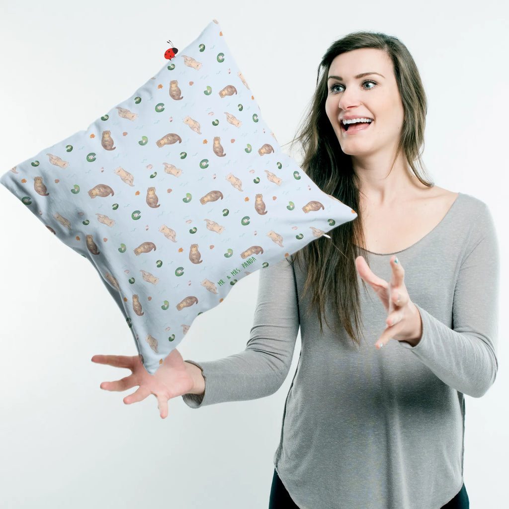 Cushion otter shell 40 x 40, fluffy, Pillow, cushion, 40x40, settee, pillow case, couch, soft, pillows, pad, bed, bedroom, sofa, otter, marten, sea otter, European otter, water mammal, aquatic animal, baby otter, predator, water, otter gifts, animal lover, gift ideas for animal lovers, animal, mammal, water animal, gifts for people in love, office, otter love, brooding, dreaming, motivation, daydreaming