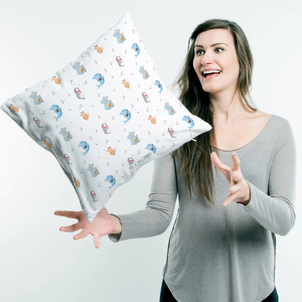 Cushion Big tape soft, 40 x 40, fluffy, Pillow, bed, settee, cushion, pad, couch, bedroom, pillows, pillow case, 40x40, sofa, small animals, cute, funny, cute animal motives, hand drawn, small world, funny sayings, good mood, happy, gifts, gift ideas, special gifts, animal lover, card, mouse, guitar, musicians, dolphin, dog, band, triangle, penguin, elephant, music