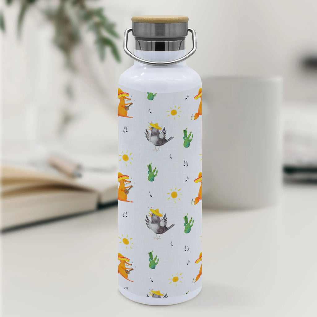 Drinks bottle Crow sombrero small animals, cute, funny, cute animal motives, hand drawn, small world, funny sayings, good mood, happy, gifts, gift ideas, special gifts, animal lover, card, Raven, Saying positive, Happiness Saying, Birds, Bird, Motivation, Magpie, Be happy