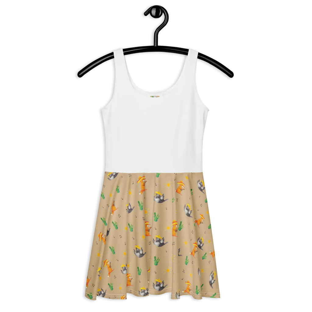 Sukienka letnia kruk Sombrero Sommerkleid, Skaterkleid, Kleid, Tiere, Tiermotive, Lustige Sprüche, Gute Laune, Fröhlich sein, Elster, Glück Spruch, Spruch Positiv, Motivation, Vogel, Froh, Vögel, glücklich sein, Rabe