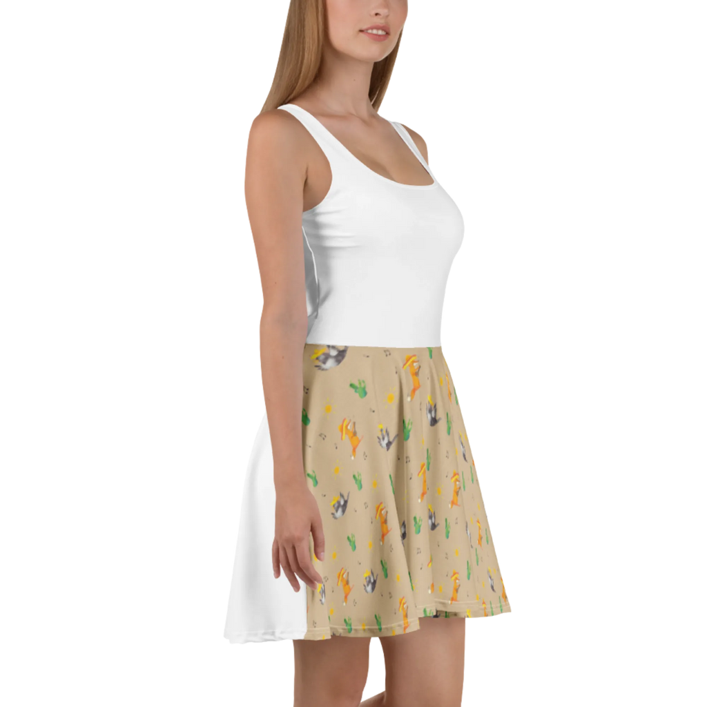 Sukienka letnia kruk Sombrero Sommerkleid, Skaterkleid, Kleid, Tiere, Tiermotive, Lustige Sprüche, Gute Laune, Fröhlich sein, Elster, Glück Spruch, Spruch Positiv, Motivation, Vogel, Froh, Vögel, glücklich sein, Rabe