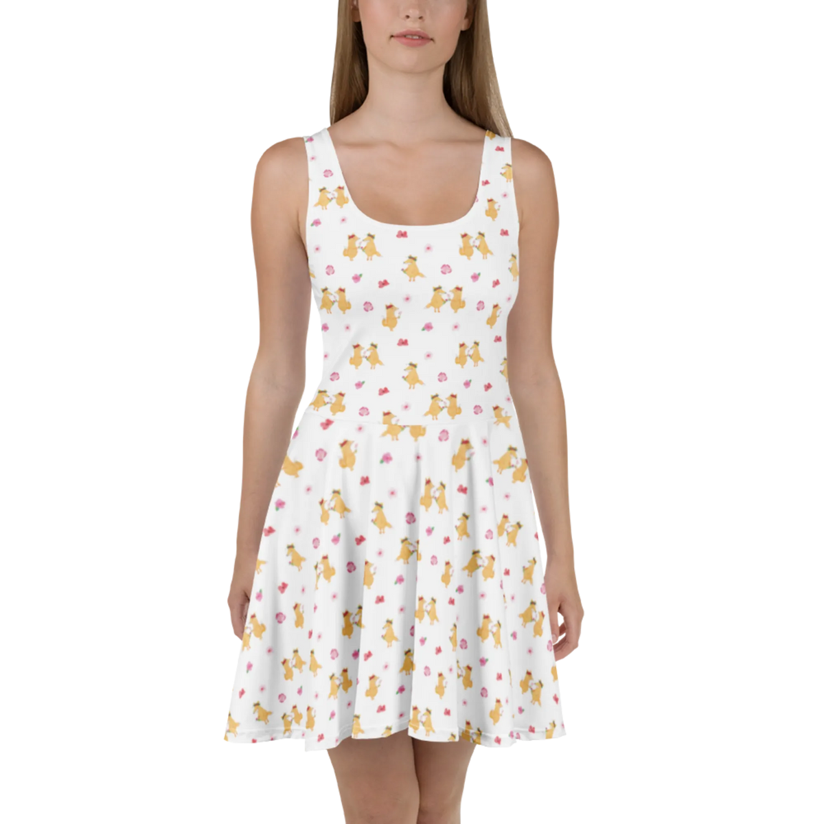 Summer dress Fox Flower forest wildlife, animal lover, clever as a fox, foxes, self-love, flower girl, flower, fox girl, girlfriends, flowers, girlfriend, proof of love, me, joy